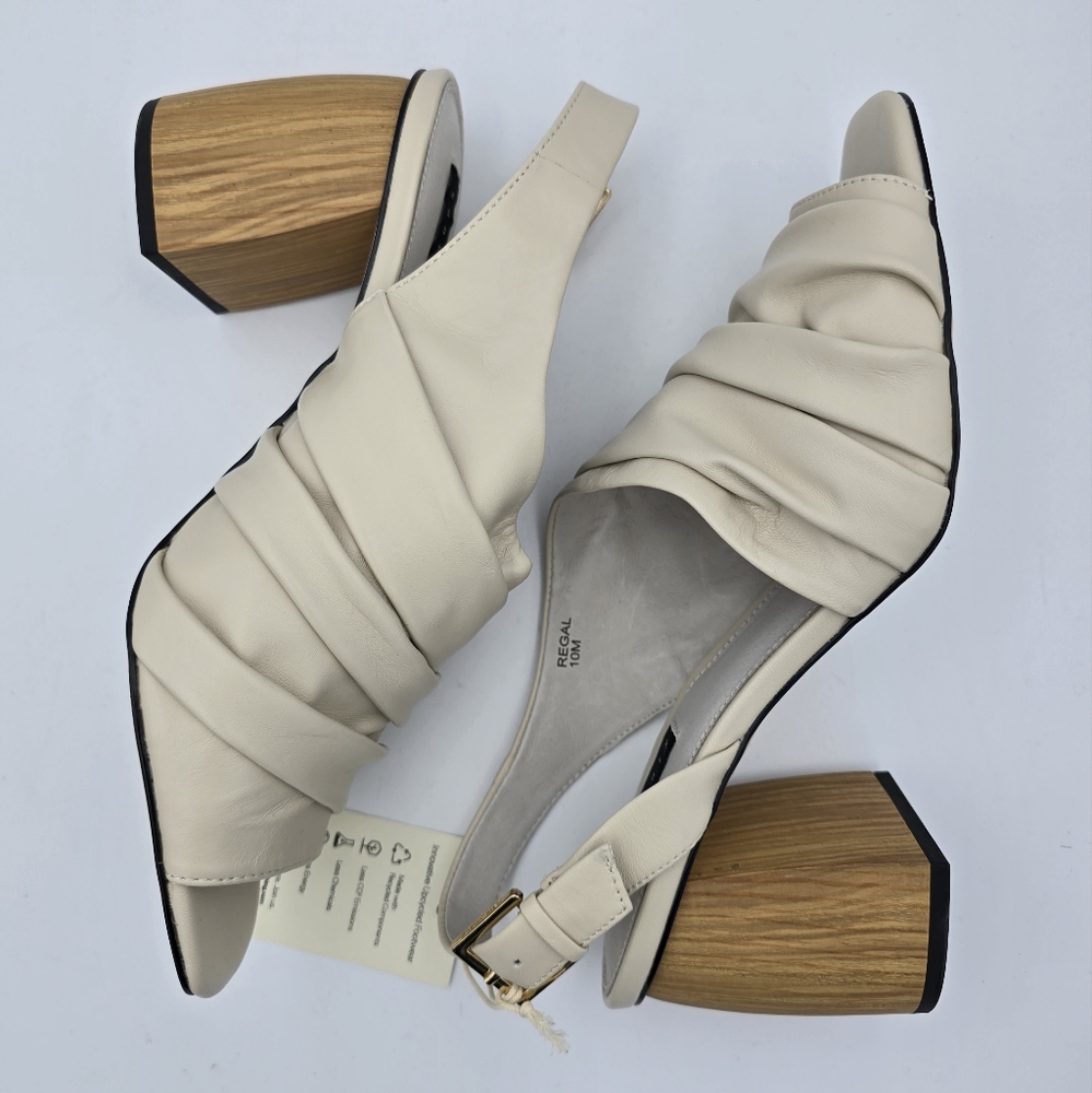 NWT Sanctuary Regal Heeled Leather Sandals, Bone, 10M - Picture 16 of 16
